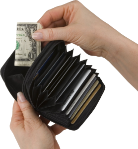 Wallet in hands PNG image-7518